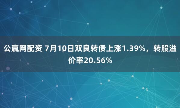 公赢网配资 7月10日双良转债上涨1.39%,转股溢价率20.56%