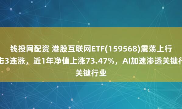 钱投网配资 港股互联网ETF(159568)震荡上行冲击3连涨,近1年净值上涨73.47%,AI加速渗透关键行业